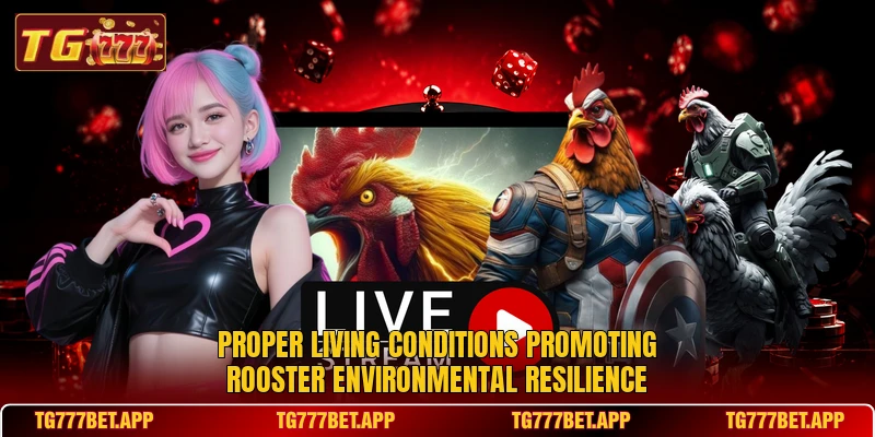 Proper living conditions promoting rooster environmental resilience Proper living conditions promoting rooster environmental resilience