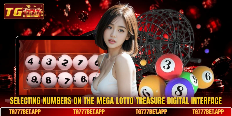 Selecting numbers on the Mega Lotto Treasure digital interface Selecting numbers on the Mega Lotto Treasure digital interface